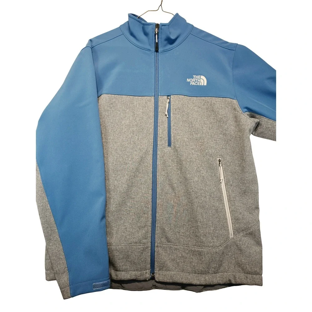 The North Face Apex Bionic WindWall Jacket Mens Large Blue Gray Softshell Zip